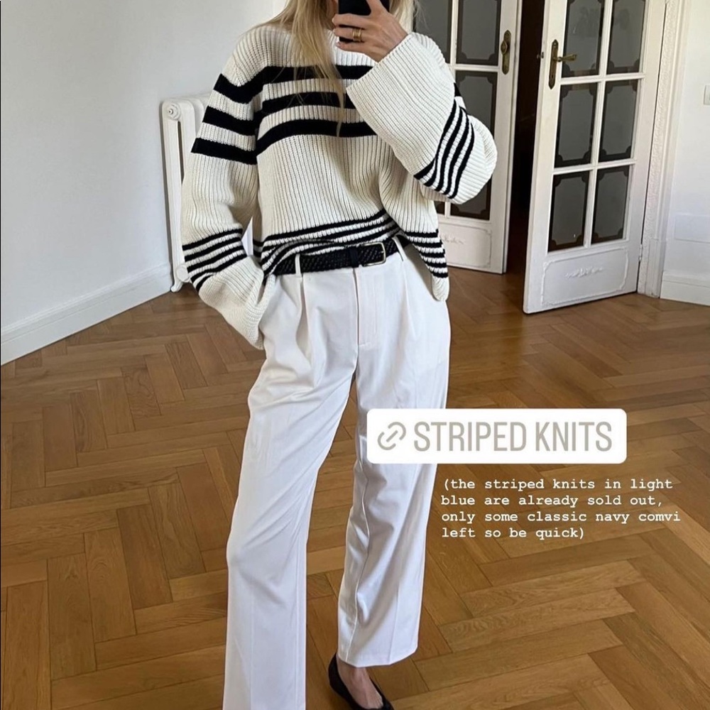 Na-Kd Claire rose collab offwhite trousers